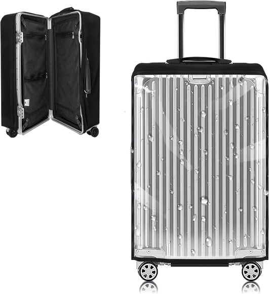 Yotako Upgraded Zippered Transparent PVC Suitcase Cover, No Disassembly Required Clear Luggage Protector for Suitcase Luggage Protector Cover 28''