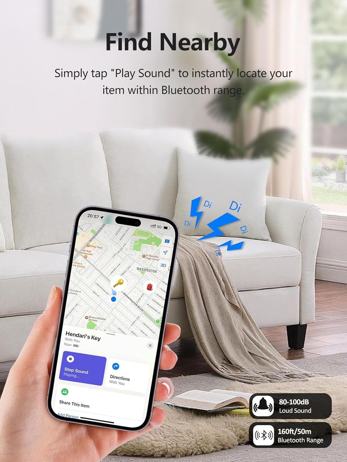 Tracker Tags, Item Finder Work with Apple Find My (iOS Only), Tracking Device Locator Smart Tag for Luggage, Keys, Wallet, Bike, Pets, Bags (White, 4 Pack)