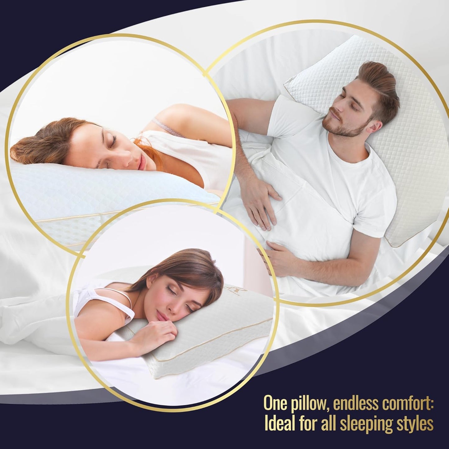 Royal Therapy 4-Pack King Memory Foam Pillow, Adjustable Shredded Odor-Free Pillow for Neck & Shoulder Pain Relief, Support for Back, Stomach, Side Sleepers, AirFlowPRO