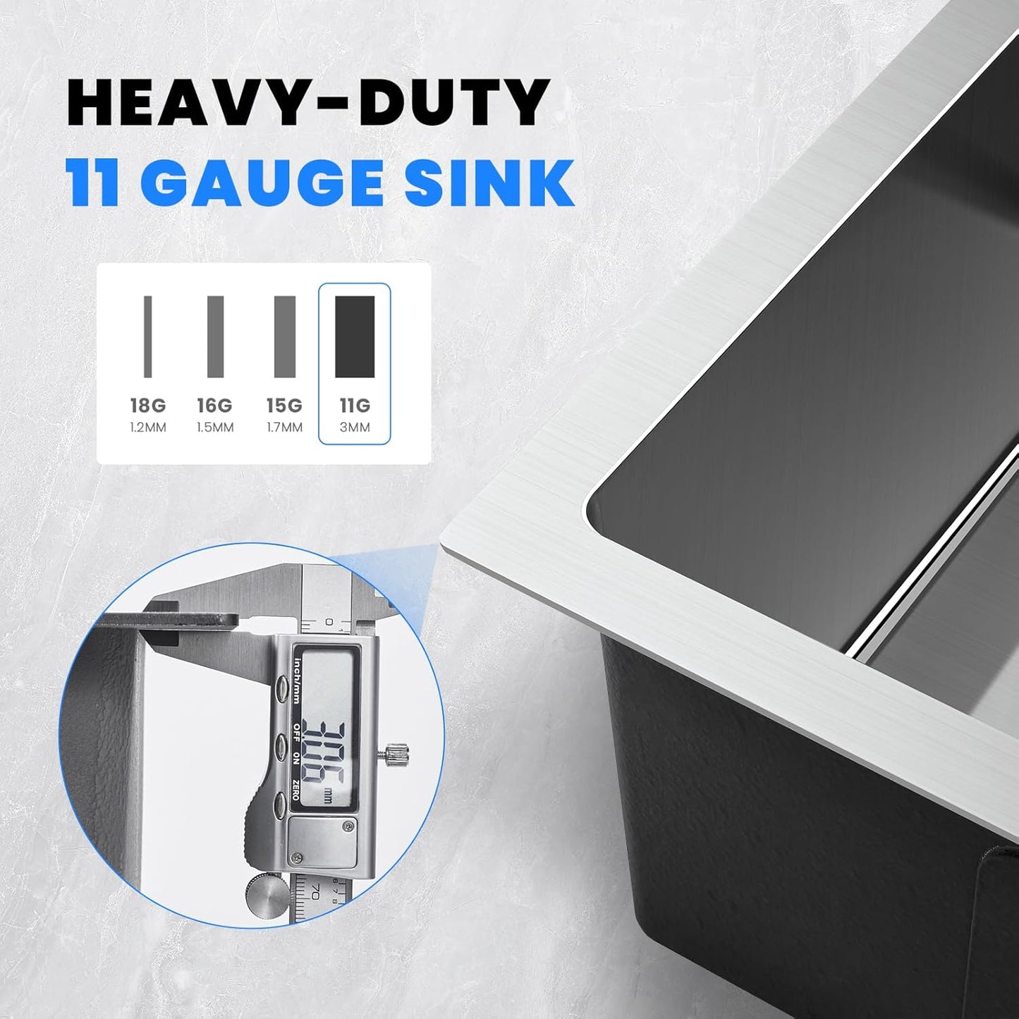 POPFLY 20×16 inch Drop In Kitchen Sink, 18 Gauge Stainless Steel Overmount Single Bowl Small Prep Bar Sink, Top mount Handmade Utility Deep Sinks with 2 Holes, Brushed Nickel