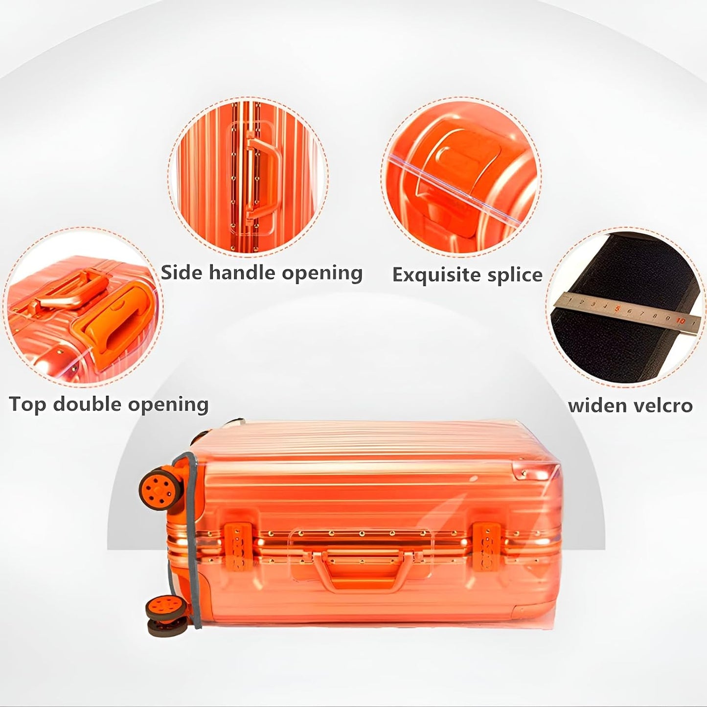 Luggage Cover 28 Inch TSA Approved,Full Clear 3mm Thickness Suitcase Cover for Luggage Suitable 28-29 Inch Suitable for Long Travel Accessories