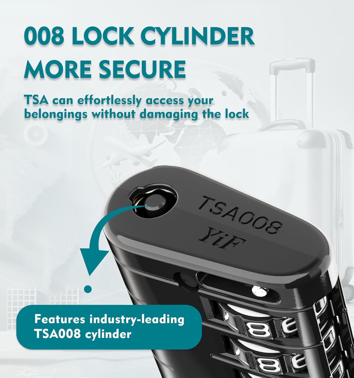 ANVIL 4 Digit Luggage Locks, TSA Locks for Luggage, Advanced TSA008 core, Alert Indicator for Your Travel Lock, Suitcase Lock. (6, Black)