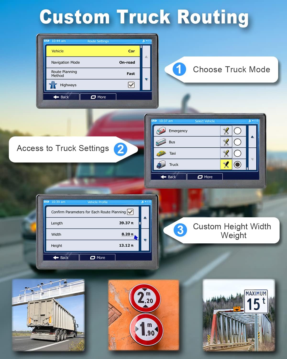 OHREX N800 GPS Navigator for Car with Bluetooth, 7” Truck GPS Commercial Drivers, 2025 Maps (Free Lifetime Updates), Semi Trucker GPS Navigation Systems, Custom Truck Routing