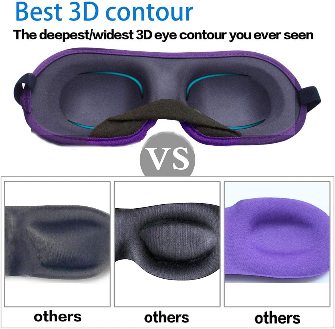 3D Eye mask for Sleeping,Machine Washable, Sleep Mask for Women, Blinder Blindfold Airplane (black+navy)