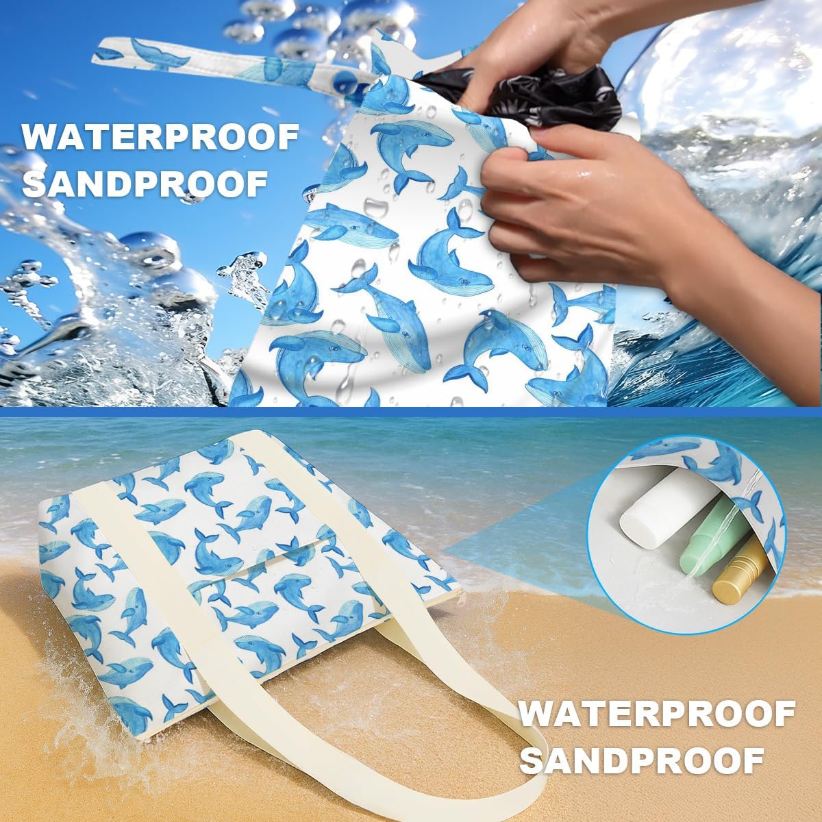 Beach Bags Wet Bag for Swimsuit Tote Bag for Friends Travel Gifts, Aloha Bags Waterproof Vacation Essential