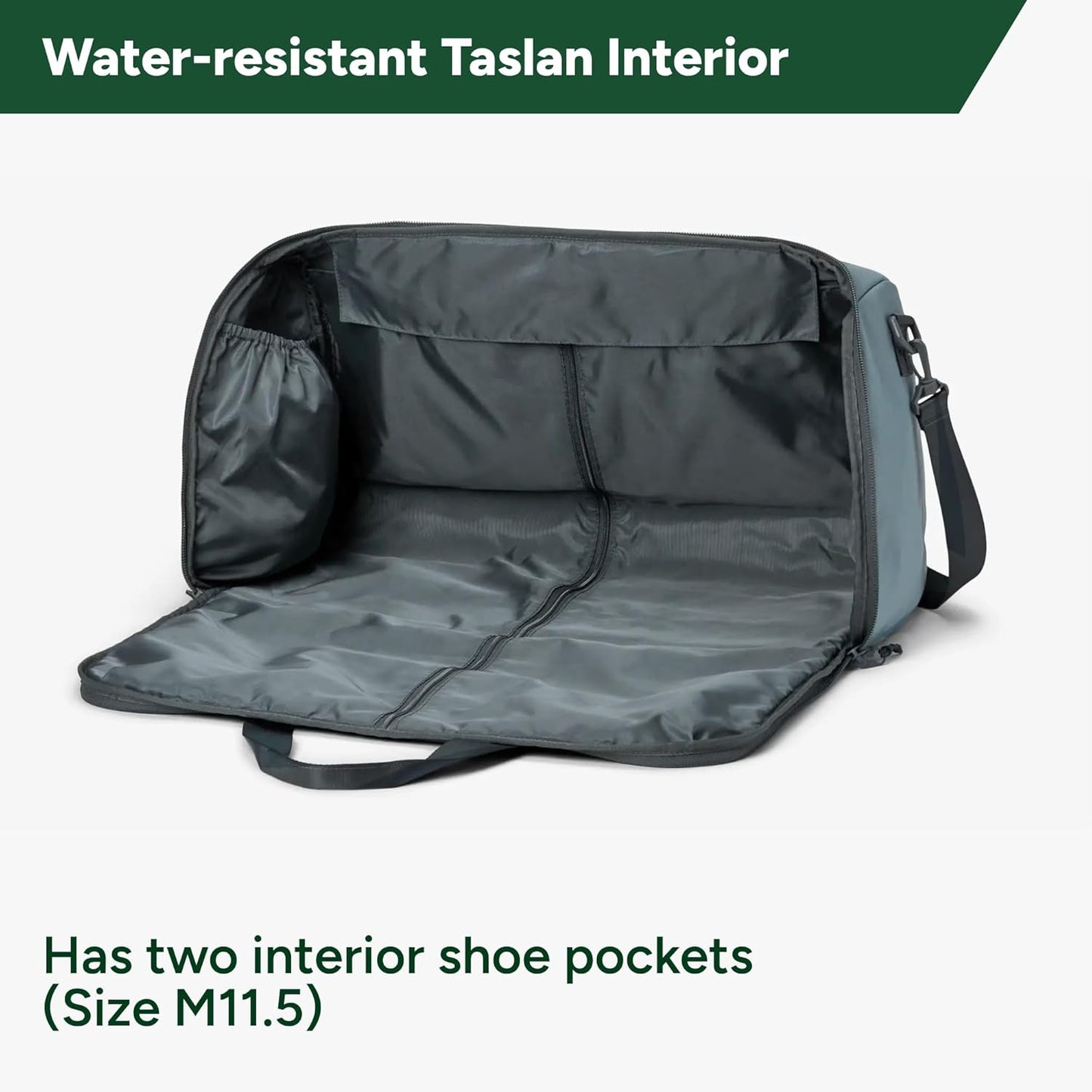 Halfday Convertible 2-in-1 Garment Duffel Weekender Bag 40L | Wrinkle-Free Travel, Hanging Suit Compartment, Shoe Pockets, Trolley Sleeve. Durable & Water-Resistant Carry-On, Coast