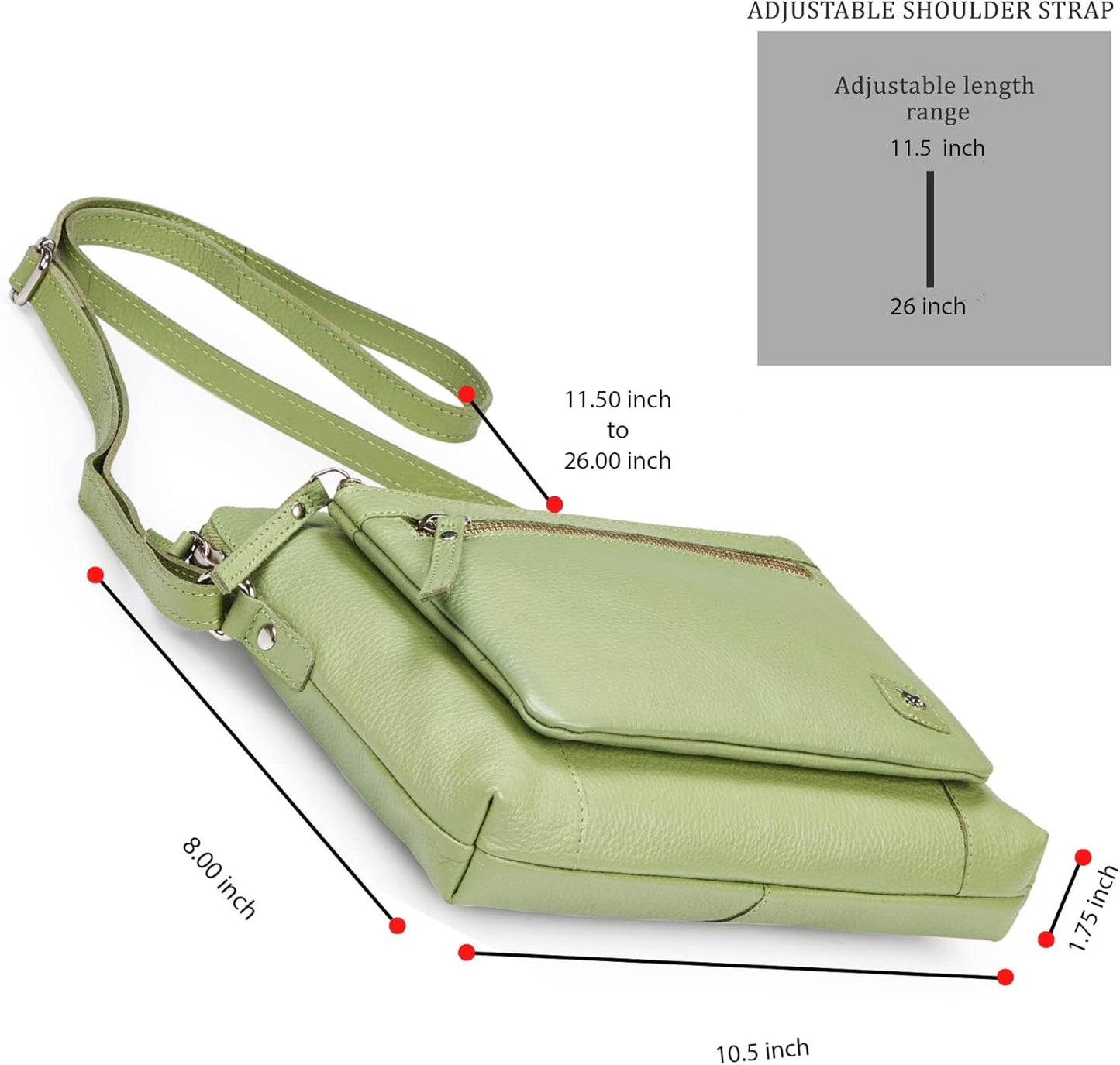 Wise Owl Accessories Small Soft Pebbled Real Leather Crossbody Handbags Purses Sling Crossover Shoulder Bag