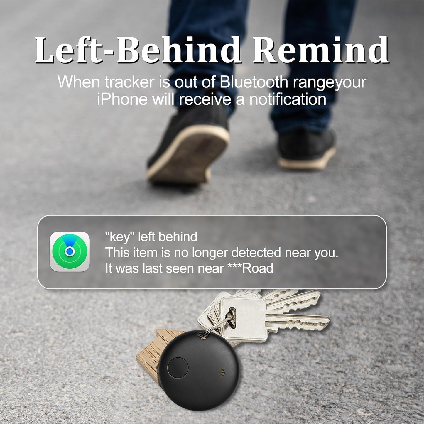 Geevon Smart tag-4 Pack Bluetooth Tracker Work with Apple Find My (iOS Only).Item Finder for Keys, Wallet,Backpack, Luggage (4P Black)