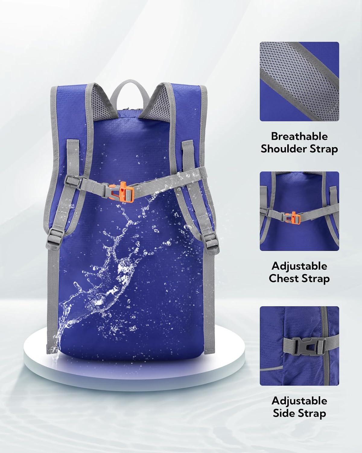 WATERFLY Hiking Foldable Daypack Backpack: 25L Ultra Lightweight Packable Waterproof Outdoor Travel Day Pack for Woman Man