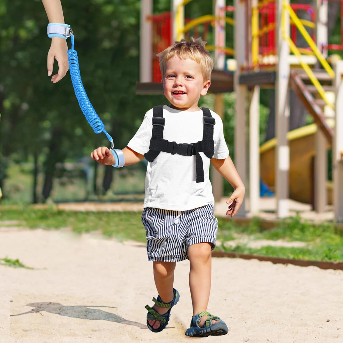 Accmor Toddler Harness Wrist Leash with Anti Lost Wrist Link, Cute Dinosaur Kids Back Pack Child Walking Restraints Holder Straps Belt Tether to Keep Baby Boys Girls Close While Outdoor