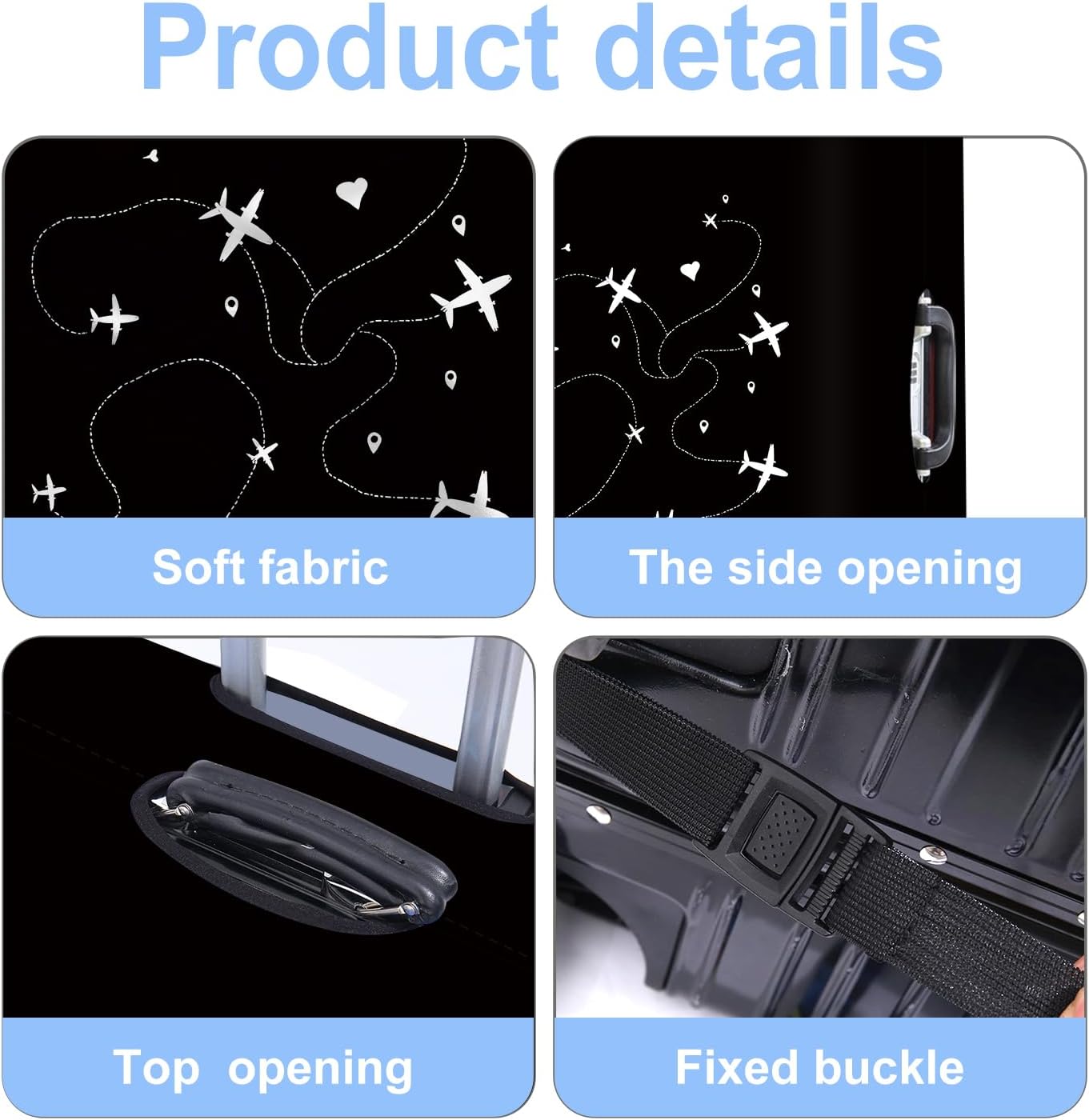 Luggage Cover Washable Suitcase Protector Anti-Scratch,Stretchable Fit for 20-34Inch Luggage Durable Travel Bag Cover with Zipper Closure (Airline, XL(fits 32-34Inch suitcase))