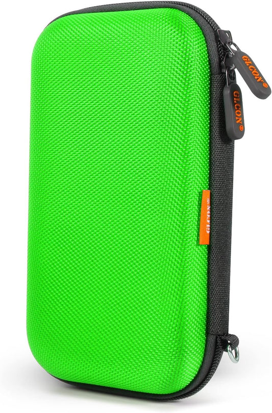 GLCON Power Bank Storage Case Hard EVA Protective Travel Case – Small Electronic Carrying Pouch for Hard Drive, Cell Phone, Charging Cable, External Battery, Earbuds (Light Green)