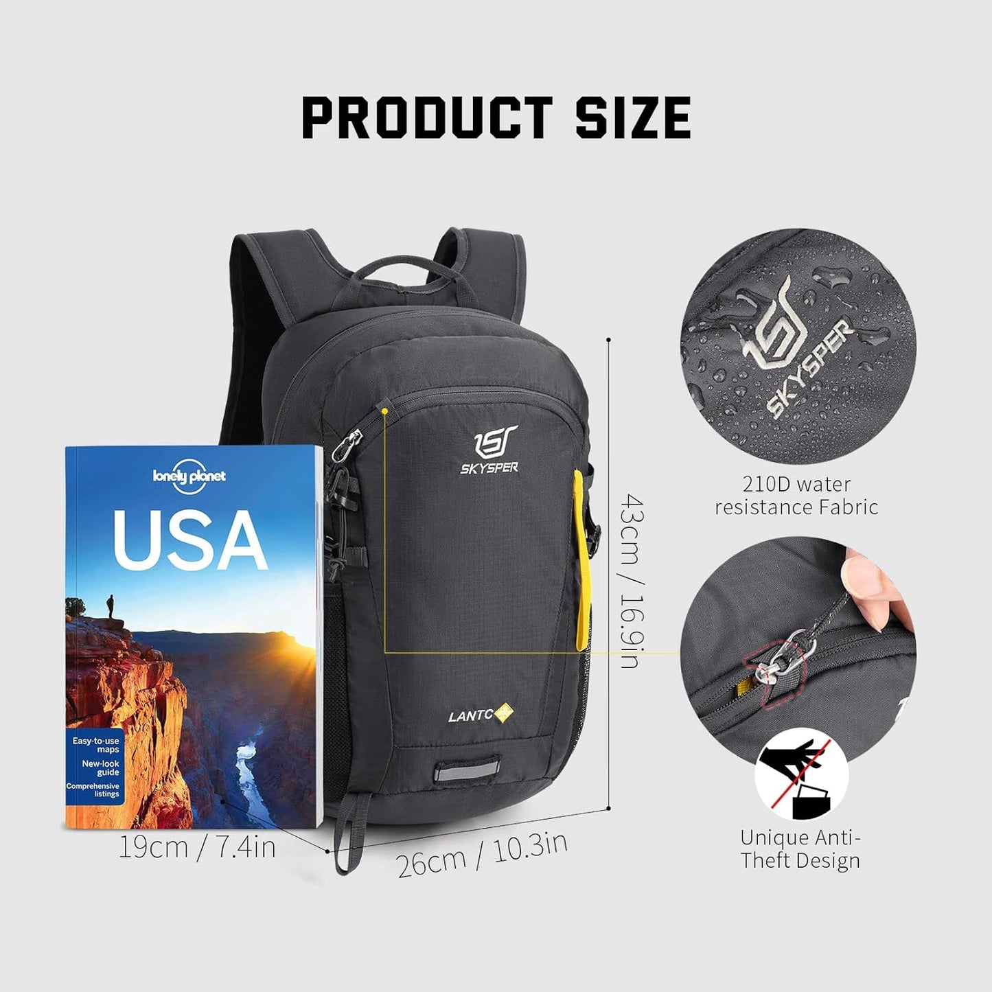SKYSPER Small Hiking Backpack, 20L Lightweight Travel Backpacks Hiking Daypack for Women Men