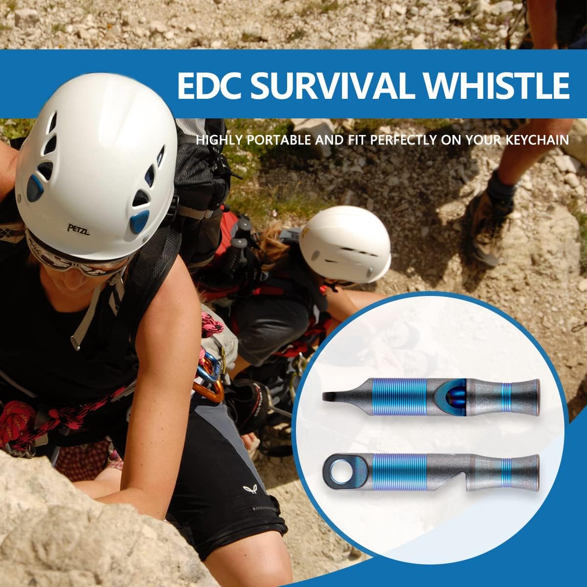 WeKnife Emergency Whistle Survival Loud, Titanium Outdoor Safety Whistle Survival Shrill Loud Blast with Paracord for Kayak, Life Vest, Jacket, Boating, Fishing,Camping, Hiking, Hunting, Coyote