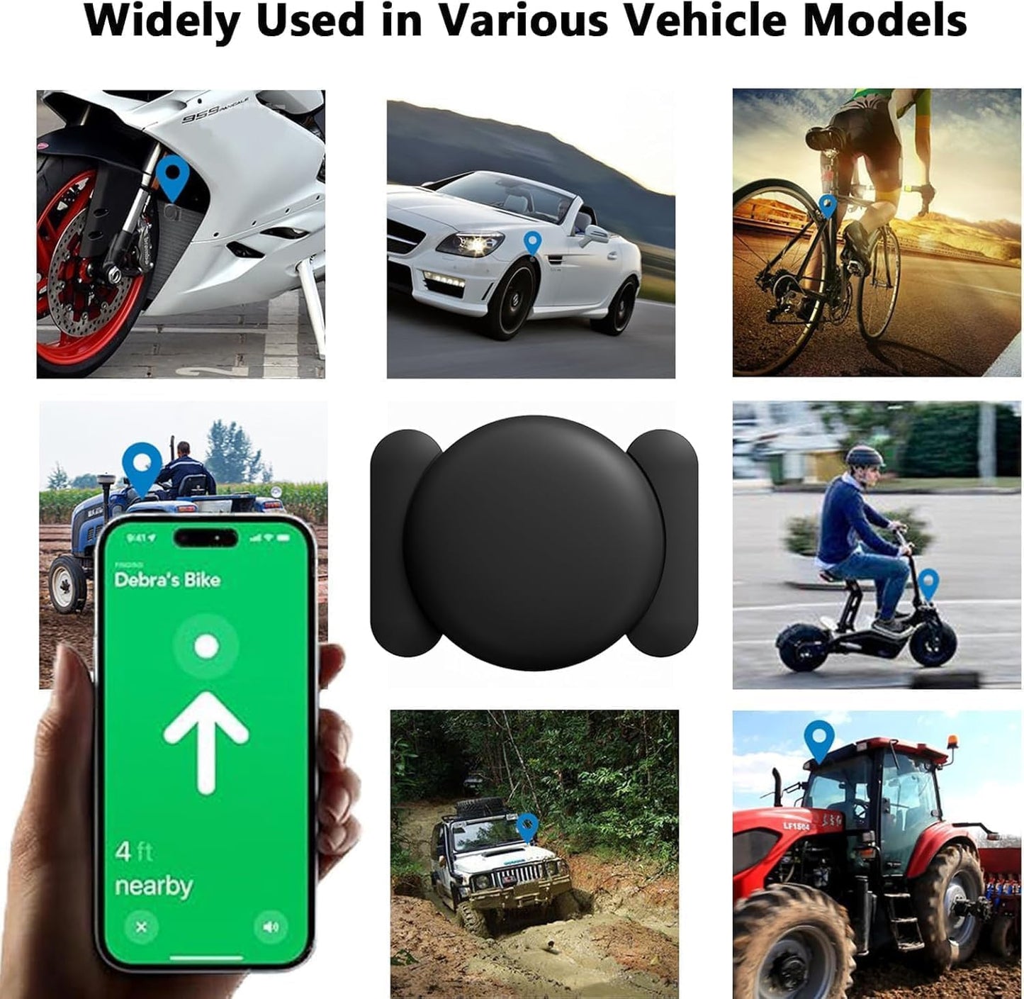 No Subscription Vehicle GPS Tracker,Portable Car GPS Tracker Work with Apple Find My（iOS Only,Mini Magnetic GPS Device Full Coverage Pinpoint Vehicle Location Elderly Children Pets (Black,2PCS)