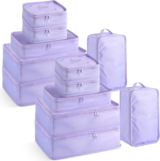 Reginary 6 Set Travel Packing Cubes Luggage Organizer Set Lightweight Suitcase with Shoe Bag for Clothes Toiletries
