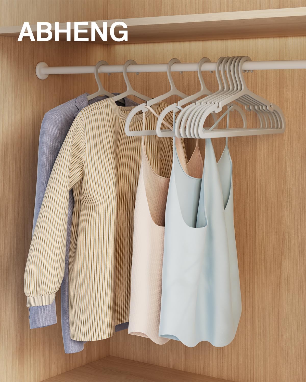 30 Pack Clothes Hangers, Non Slip Plastic Coat Hangers, Space Saving, Heavy Duty, Hanging Dry Wet Clothes, 16.4" x 8.3", Gray, UAPY0530G