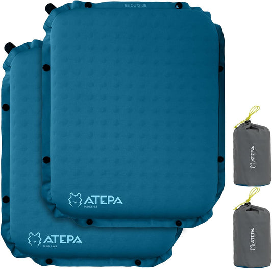 ATEPA Inflatable Stadium Seat Cushion, Self-Inflating Memory Foam Stadium Seats Bleacher Seat Chair Cushion Pad for Airplane Travel Backpacking Sports Events