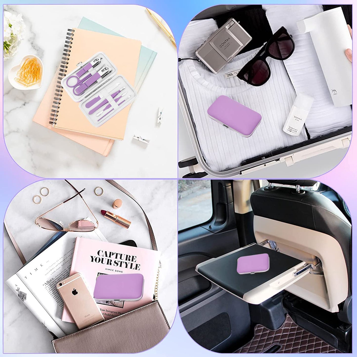 Manicure Set Women Nail Clipper Set Grooming Kit Pedicure Kit Finger Nail Clippers Grooming Kit Nail Tools Gift with Travel Case For Women Girls Friends Parents Gifts