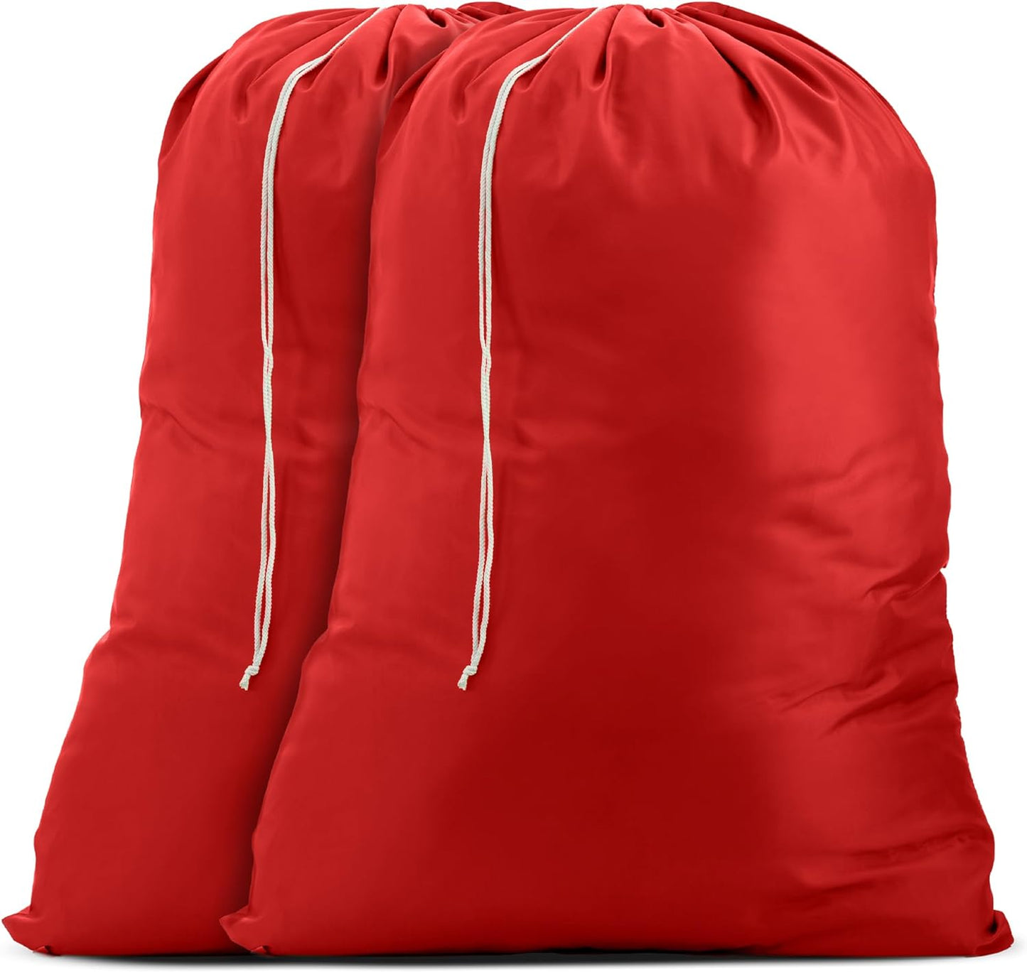 Handy Laundry Nylon XL - Large Capacity with Locking Drawstring, Machine Washable, Fits Laundry Baskets or Hampers, Holds 3 Loads of Clothes - Red (Pack of 2)