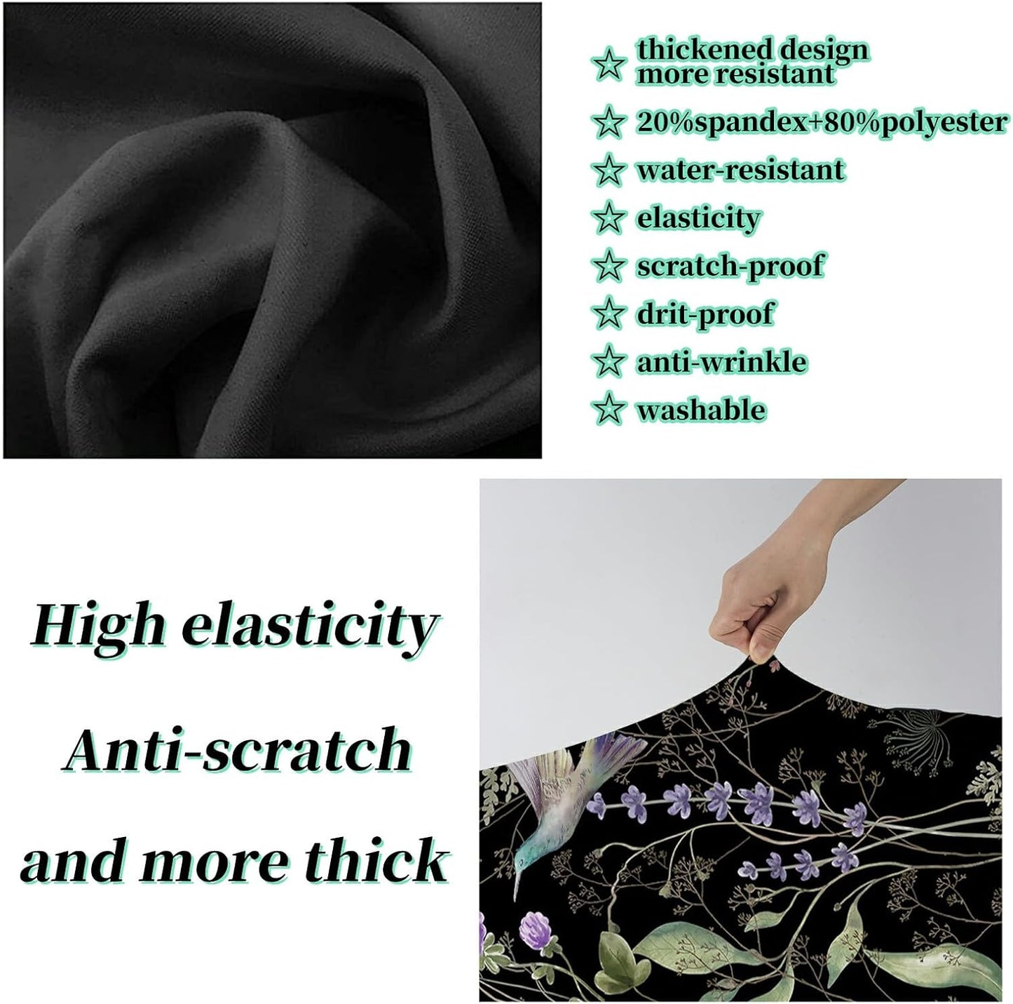 Luggage Cover Suitcase Protector + Luggage Tag, Wild Flowers Hummingbird Travel Suitcase Cover for 18-20 inch Luggage (S) with Concealed Zipper Washable Elastic Cloth Dustproof Anti-Scratch