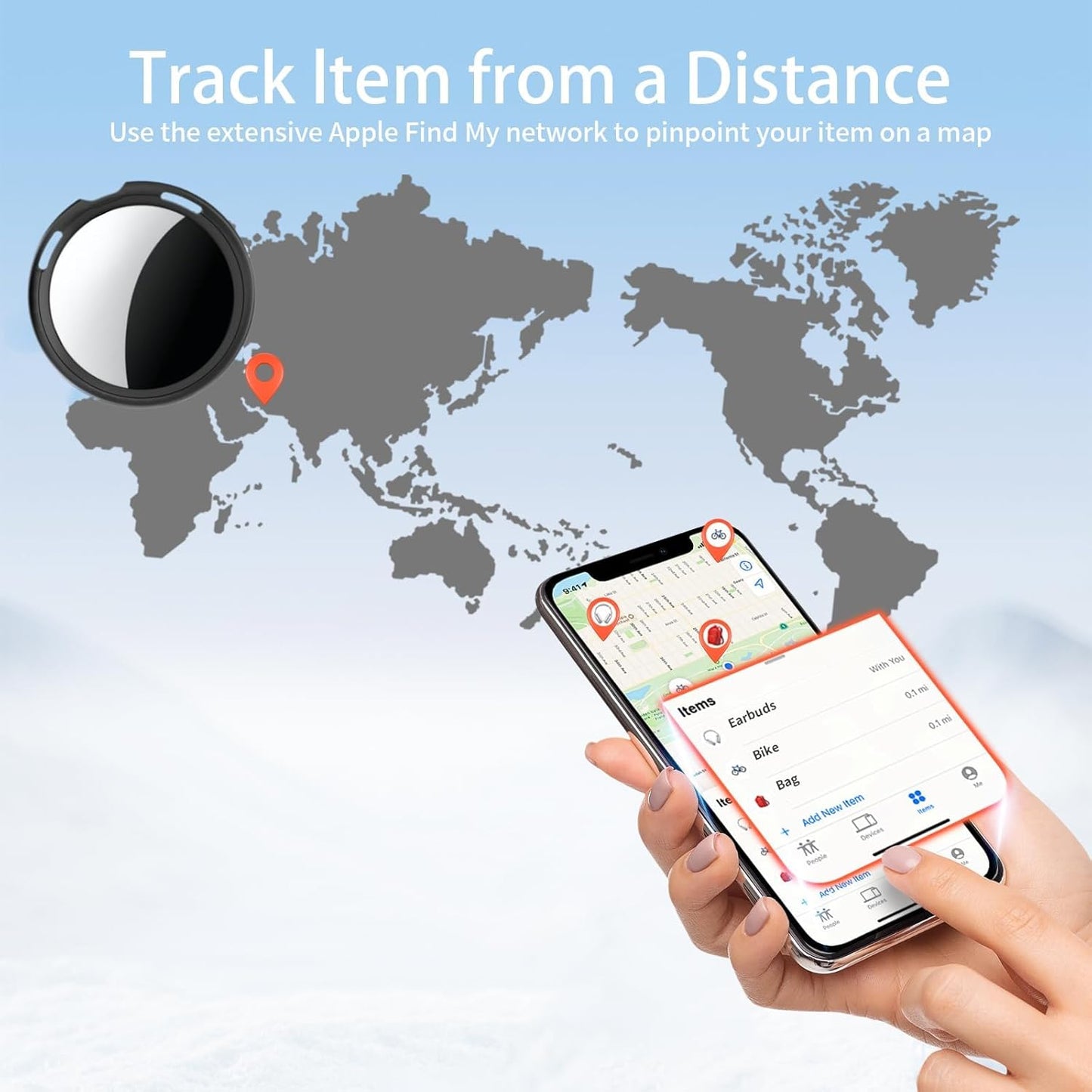 4 Pack Air Tracker Tags [Apple MFi Certified] Pair with Apple Find My(iOS Only) Smart Bluetooth Tracking Tags Key Finder Item Locator Waterproof Worldwide Tracker for Pets Backpack Wallet Dogs Luggage