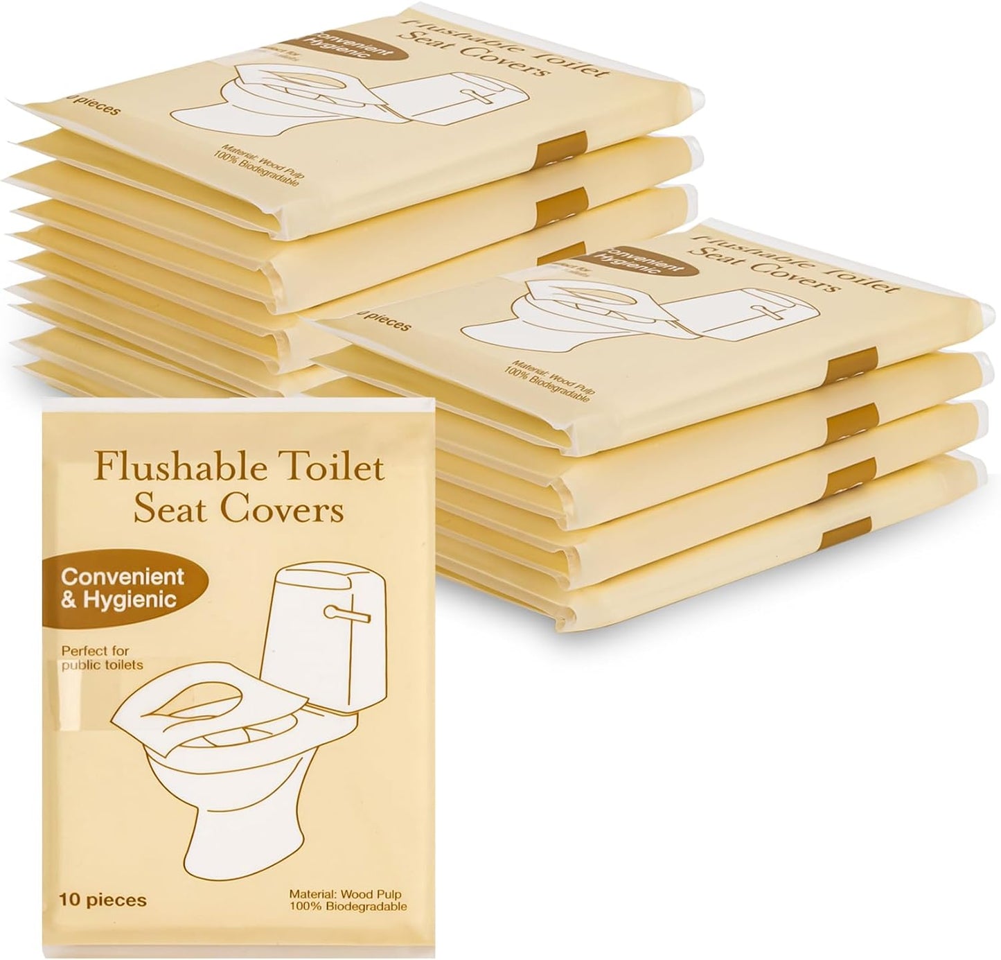 Toilet Seat Cover - Portable Toilet Seat Paper Covers Disposable Flushable for Bathroom Travel Camping Hotel Essentials,Sticker free,16.7x14.1 Inches,10 Pack of 100(Half-Fold)