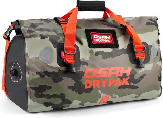 Waterproof Duffel Bag - Motorcycle Dry Bag Tail Bag with Large Storage Space, Waterproof Luggage Duffle Bags with Outer Mesh Zipper Pocket for Camping, Kayaking, Fishing & Traveling