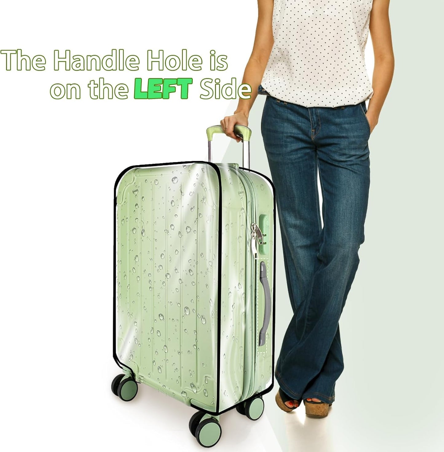 Thicken Clear Luggage Cover Protector, 26" PVC Luggage Covers for Suitcase Waterproof Dustproof Anti-scratch Travel Suitcase Covers Case for Wheeled Luggage
