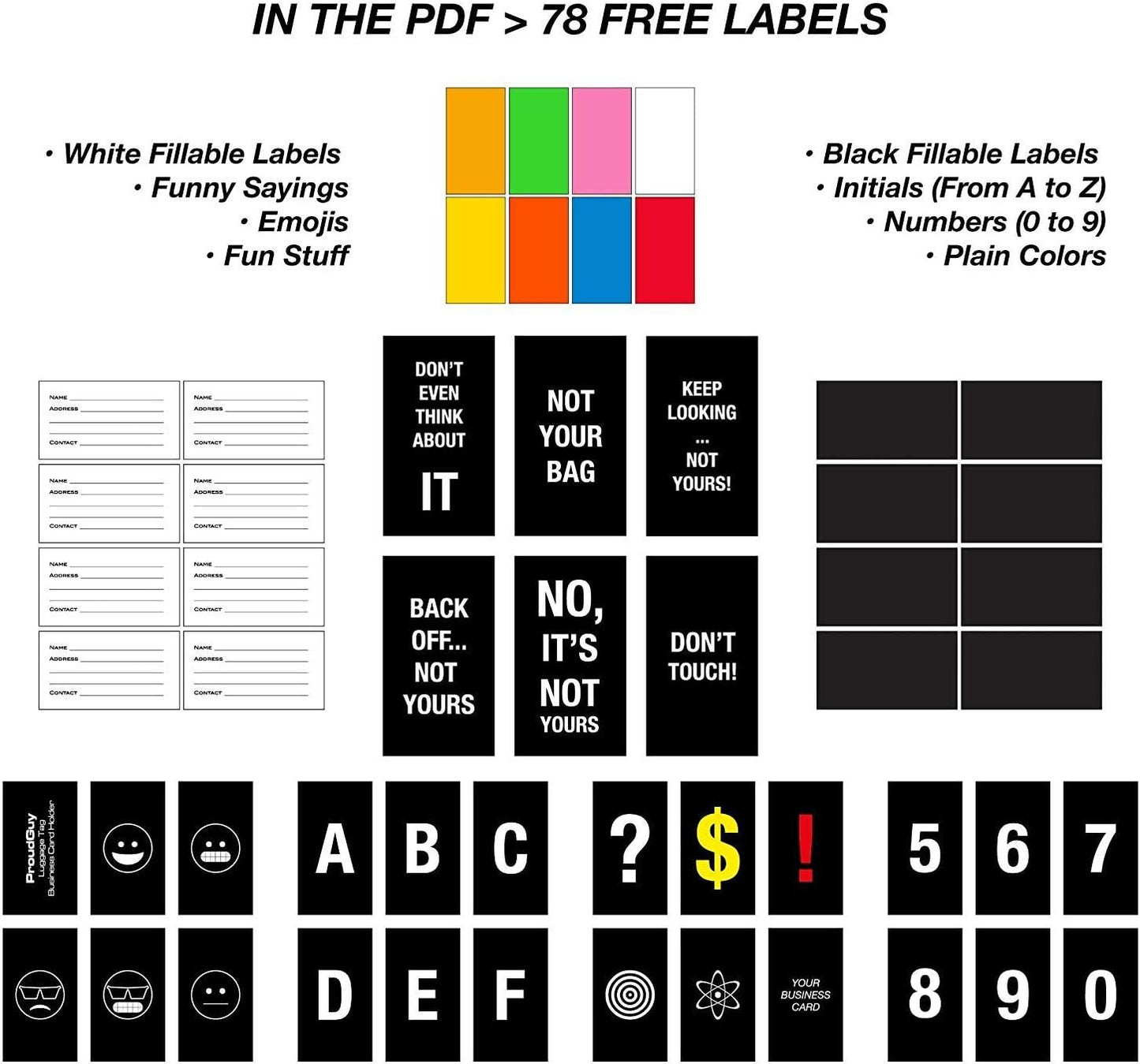 Luggage Tags TUFFTAAG, Business Card Holder, Suitcase Labels, Travel Accessories
