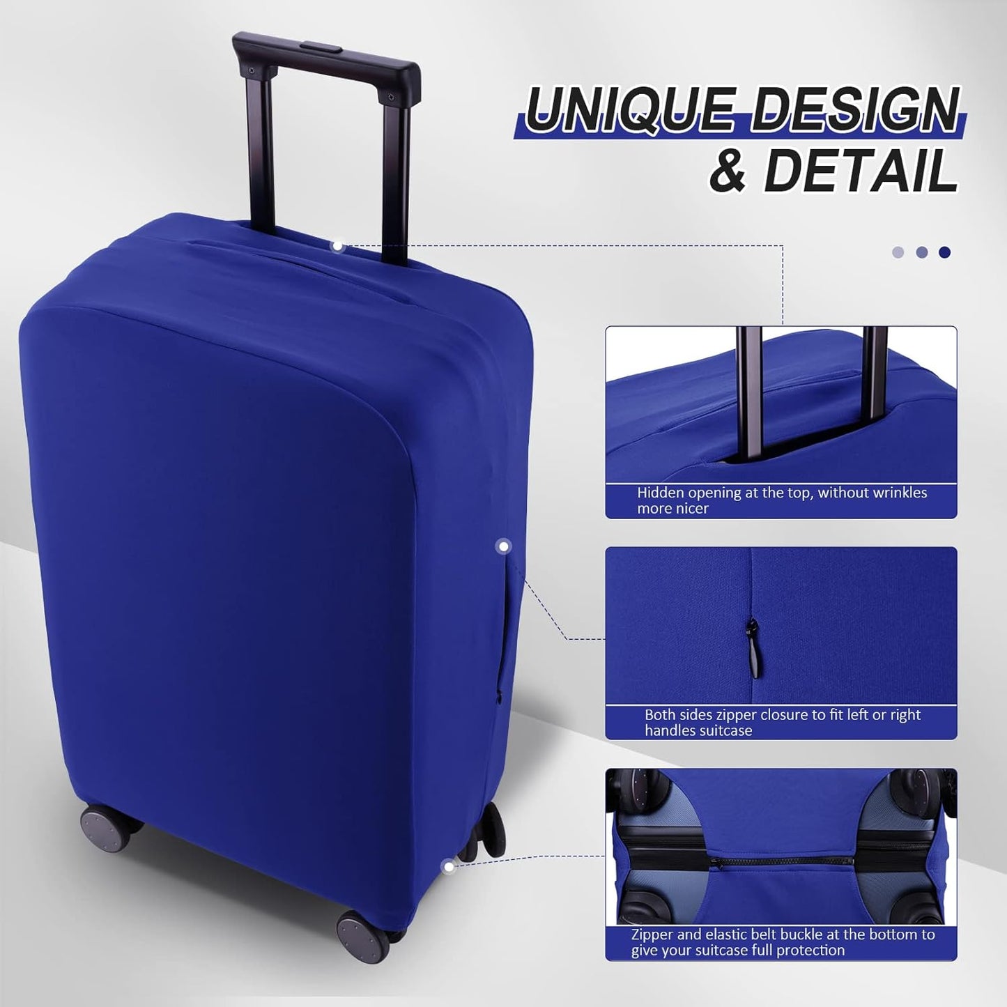 Travel Luggage Cover - Scratch-Resistant Fit 19-31 Inch, Blue, M(24-25 inch)