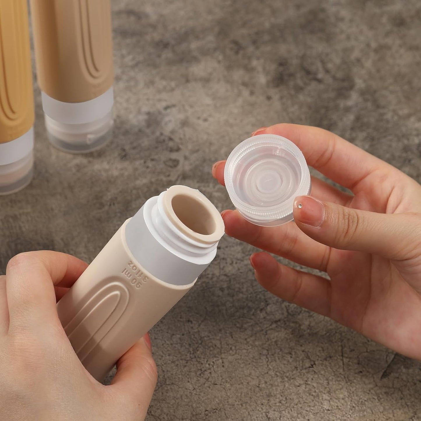 Travel Bottles for Toiletries, 5 Pack TSA Approved Travel Size Containers, 3oz Leak Proof Refillable Travel Accessories for Shampoo Conditioner, BPA Free Travel Bottles with Toiletry Bag