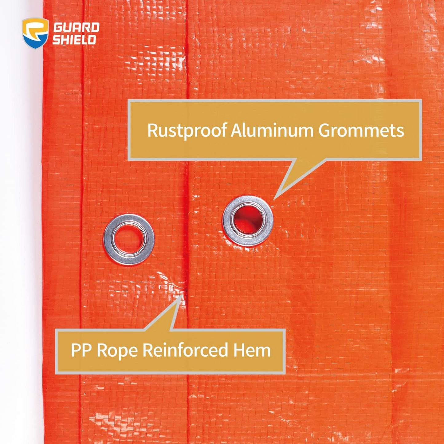 GUARD SHIELD Orange Tarp 8x8 Feet Tarps High Visibility Outdoor Poly Cover Lightweight 6mil