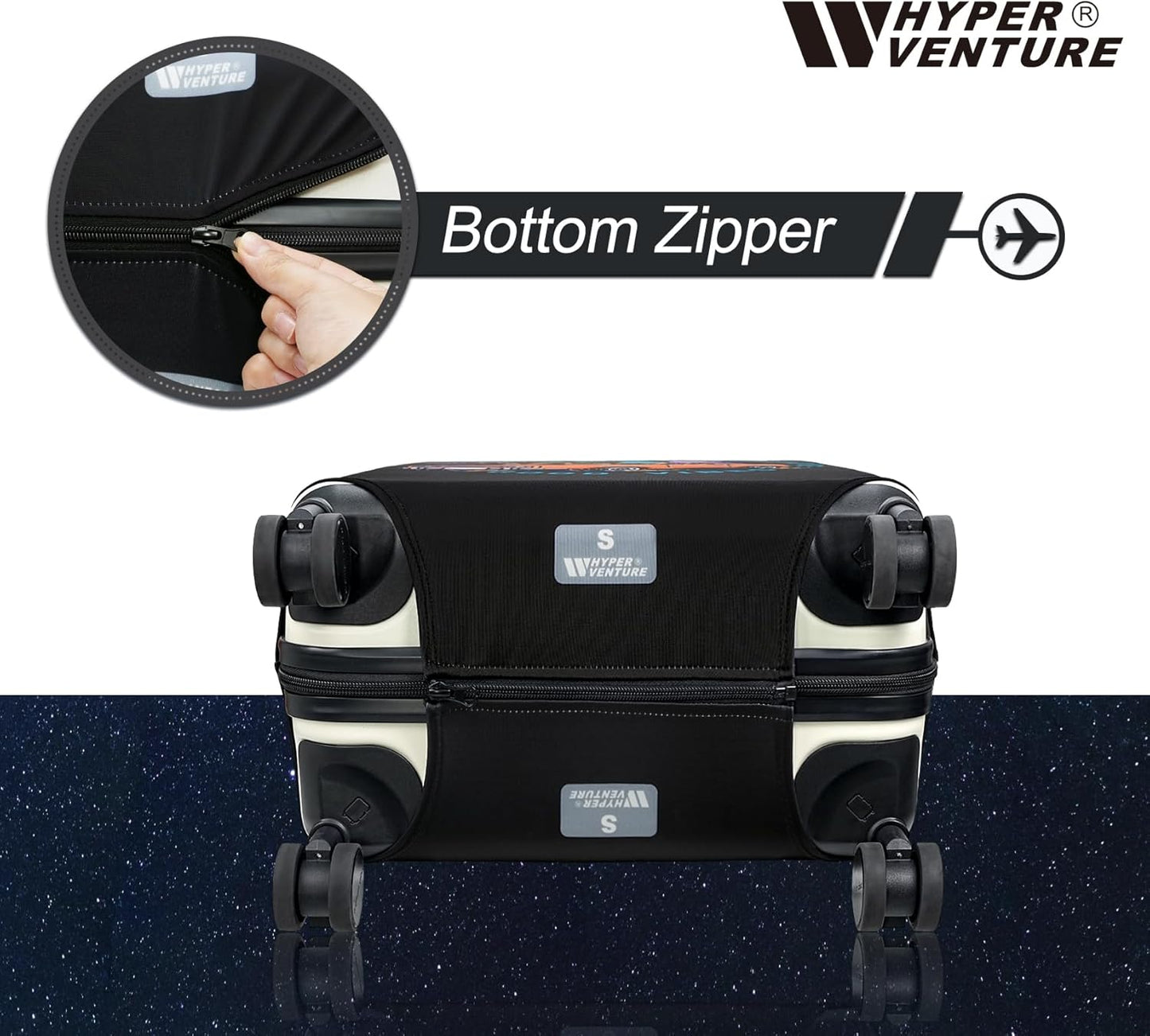 HYPER VENTURE Washable Luggage Cover - Fashion Suitcase Protector Fits 31-32 Inch Luggage (Road Adventure, XL)