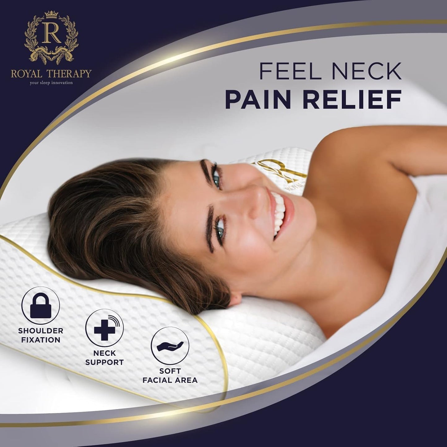 Memory Foam Pillow, Cervical Pillow (2 Pack) 4-Layer Queen, Contour Pillow, Side Sleeper, Neck Support, Pillow for Neck Pain
