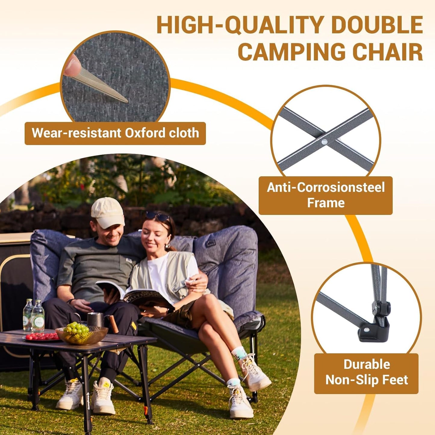 KingCamp Butterfly Chair Oversized XL Saucer Chair for Adults Padded Folding Comfy Camping Chairs for Teens Kids 300lbs Heavy Duty with High Back for Bedroom Living Room Dorm Rooms Outdoor Patio Lawn