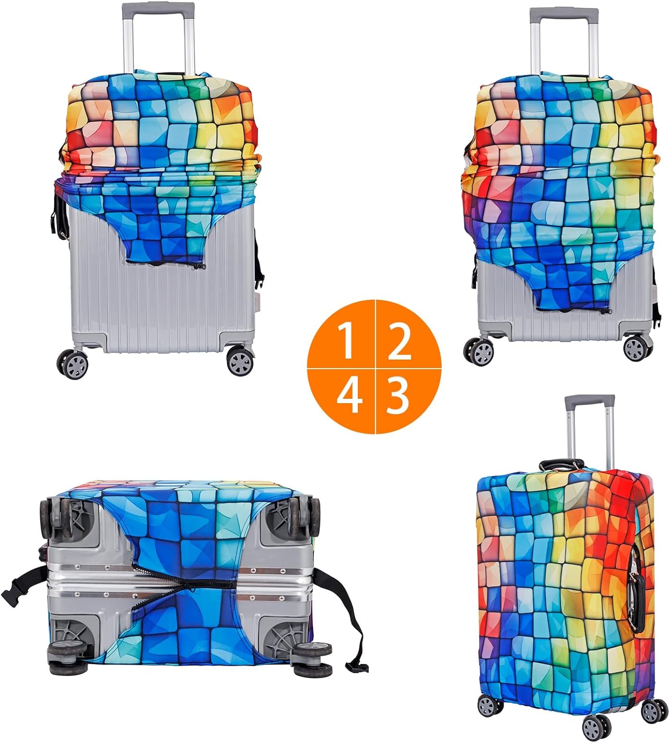 MosaiRudo Travel Luggage Covers For Suitcase Tsa Approved,Suitcase Cover Protector Fit 18-32 Inch Luggage Travel Accessories (T2506, XL)