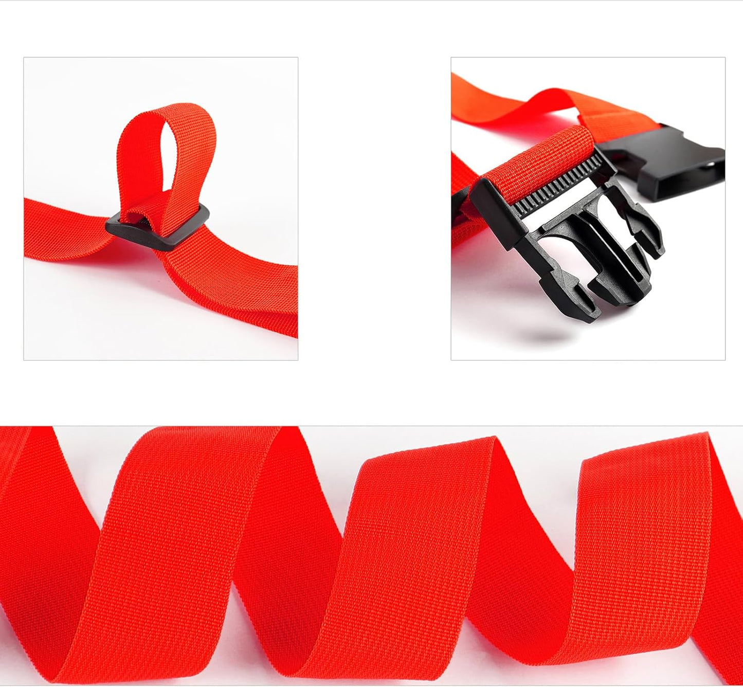 2Pcs Luggage Straps for Suitcase Travel Accessories TSA Approved, 80In Long Belts to Keep Your Suitcase Secure, Adjustable Bag Straps with Quick-Release Buckle for Travel Bag Closure, Red