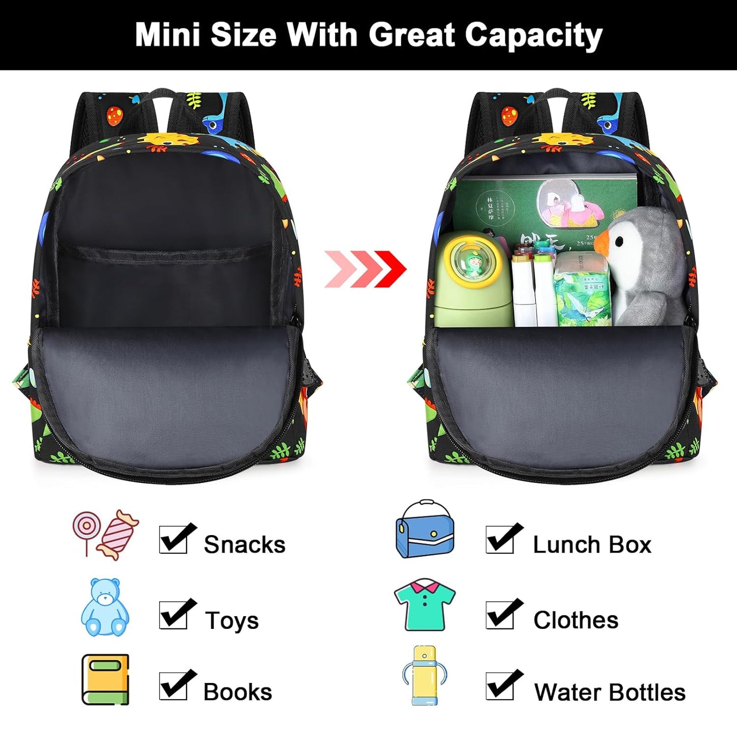 Accmor Toddler Backpack Leash, Kids Backpack with Anti Lost Wrist Link, Mini Child Backpack Leash Baby Harness for Outdoor Walking, Cute Dinosaur Backpack Tether for Boys Girls Age 1-3 Years Old