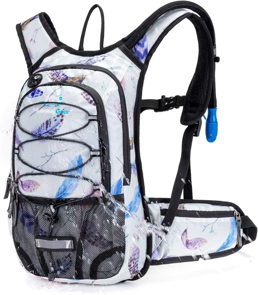 15L Insulated Hydration Backpack Pack with 2L Water Bladder Lightweight Hiking Backpack Bag for Women Men Daypack for Hiking Running Festival Camping Biking