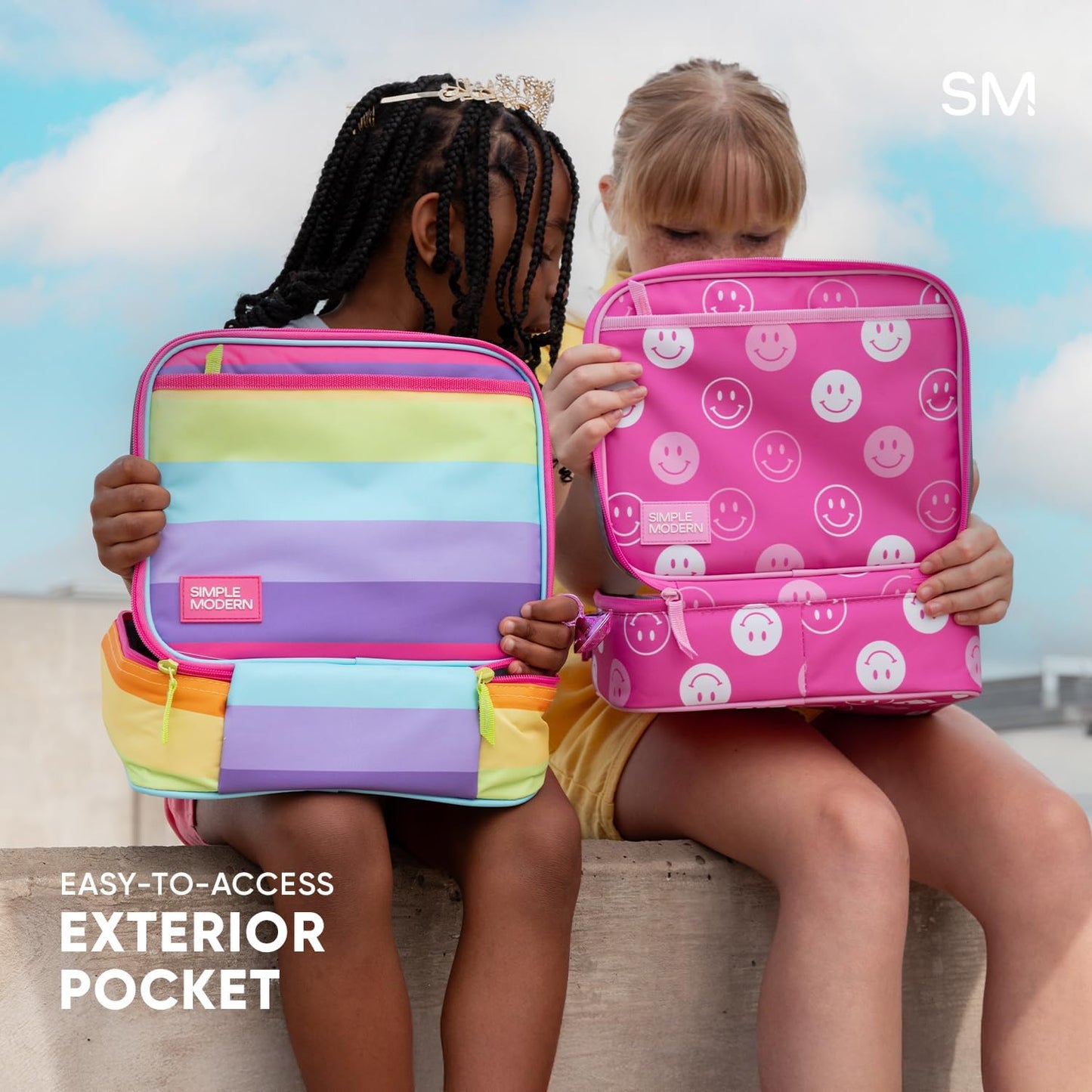 Simple Modern Transformers Kids Lunch Box for School | Reusable Insulated Lunch Bag for Toddler, Boy | Meal Containers with Exterior & Interior Pockets | Hadley Collection | Transformer Block Nation