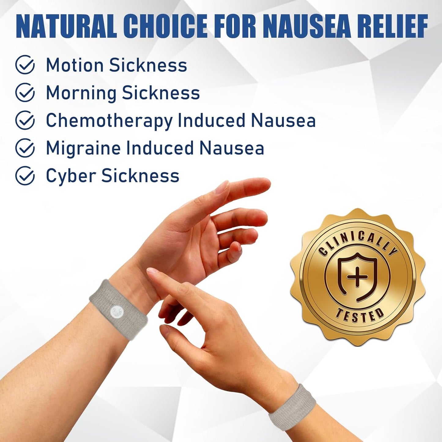 Motion Sickness Bands Anti Nausea Wristband for Adult and Kids Morning Sickness Relief for Pregnant Women Acupressure Nausea Relief for Car, Sea, Air Sickness - 3 Pairs Grey, Grey, Black