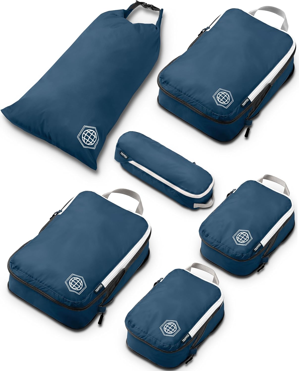 Compression Packing Cubes Set for Travel - Lightweight, Durable Clothes Organizer for Carry-On Luggage and Suitcases by TRIPPED Travel Gear