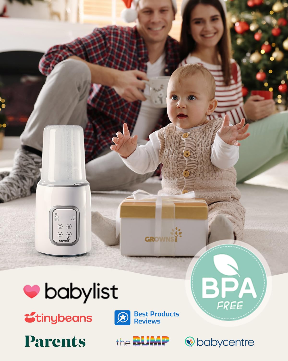 Bottle Warmer, GROWNSY 8-in-1 Fast Baby Milk Warmer with Timer for Breastmilk or Formula, Accurate Temperature Control, with Defrost, Sterili-zing, Keep, Heat Baby Food Jars Function
