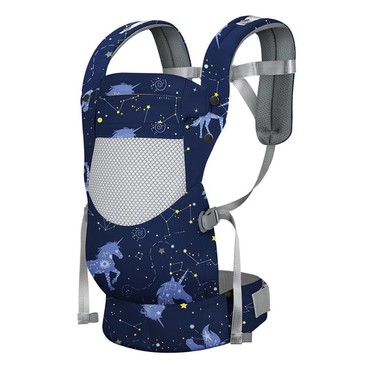 Unicorn Newborn Baby Front Carrier Backpack, Toddler Baby Body Carrier, 7-66 Lbs Ergonomic Design, Lumbar Support, Lightweight
