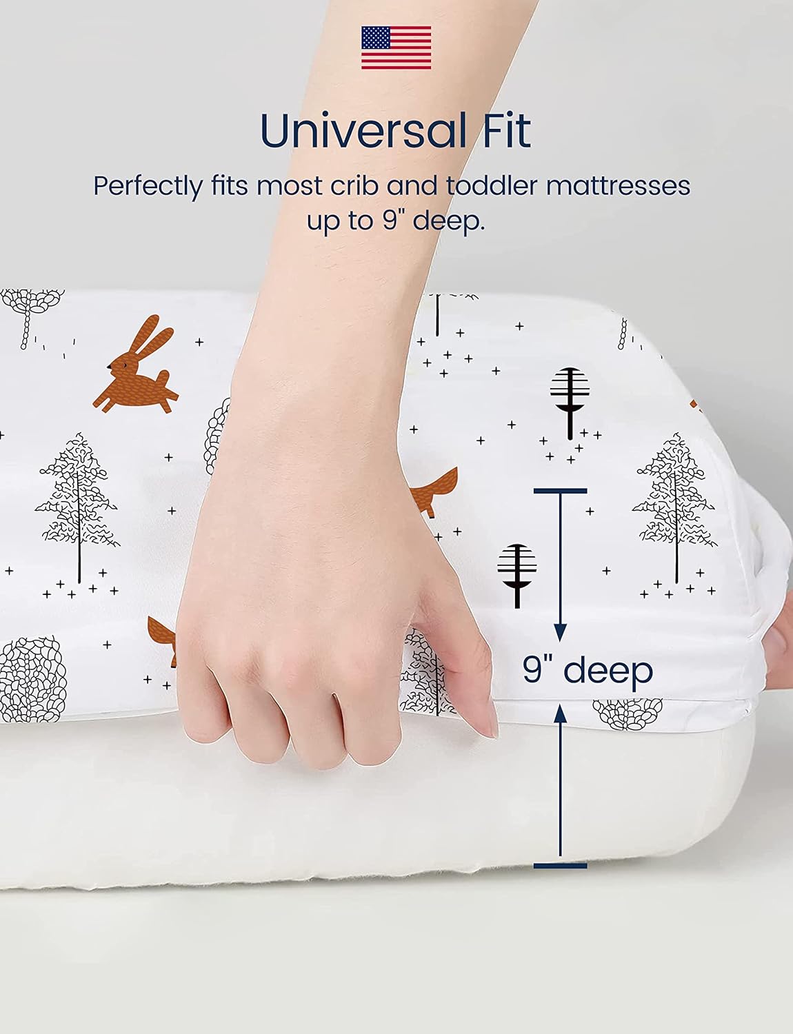 TotAha Dinosaur Crib Sheets for Boys, Premium Soft Crib Mattress Fitted Sheet, Ultra Breathable Baby Sheets, Super Stretchy Baby Bed Sheets 28x52x9 Extra Deep Pocket, 2 Pack