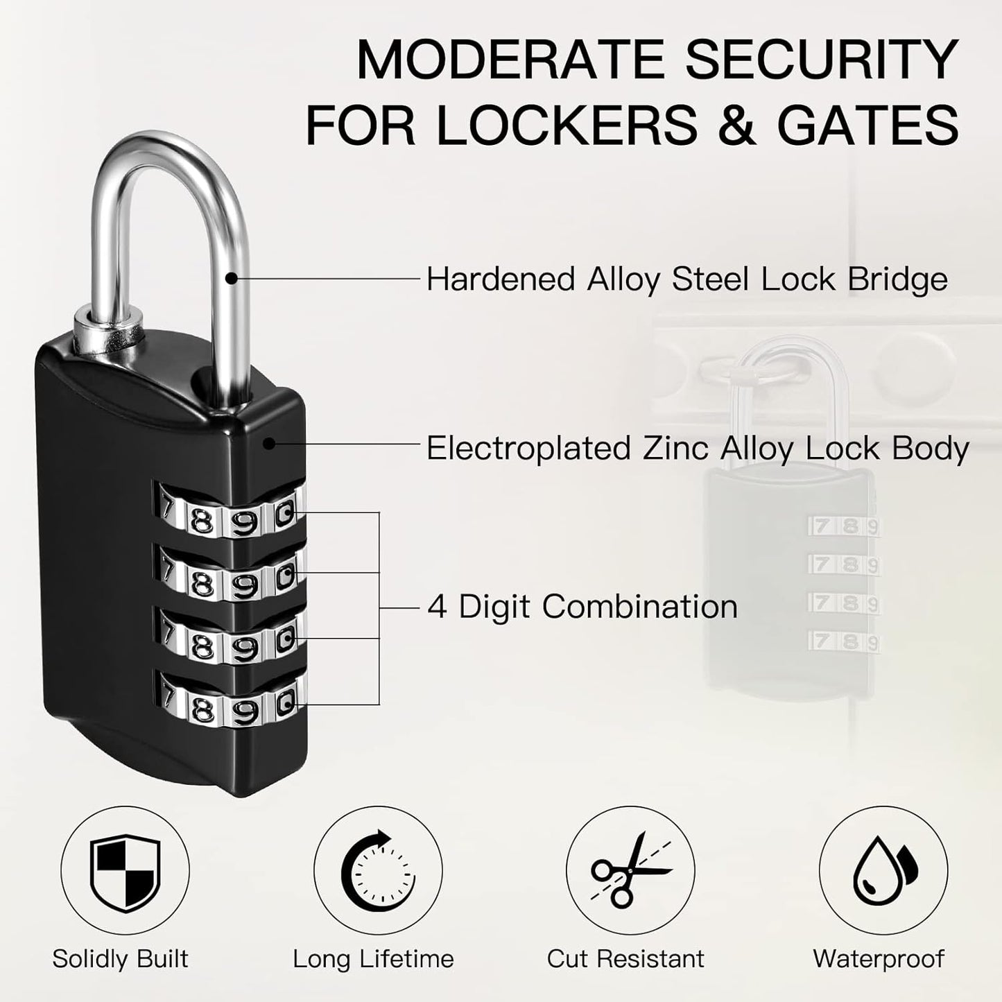 Moxweyeni 30 Pcs 4 Digit Combination Lock Small Combo Luggage Number Locks Outdoor Waterproof Padlock for Traveling Toolbox Gym Door Locker Suitcases Employee Hasp Storage