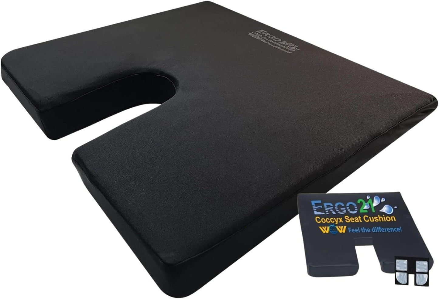 LiquiCell Coccyx Seat Cushion, Aid for Tailbone Pain Relief, Sciatica Pain, Back Support | Donut Like Butt Pillow for Long Hours Sitting at Home/Office Chair (18W x 17L x 2.5H)