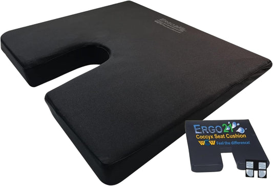 LiquiCell Coccyx Seat Cushion, Aid for Tailbone Pain Relief, Sciatica Pain, Back Support | Donut Like Butt Pillow for Long Hours Sitting at Home/Office Chair (18W x 17L x 2.5H)