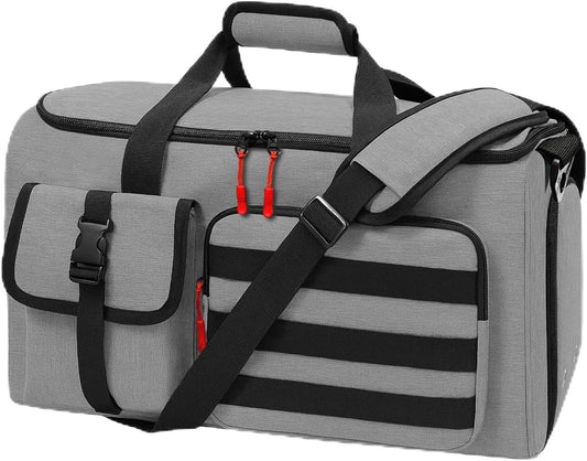 Garment Duffle Bags for Travel, HOMQUIET Convertible Garment Duffel Bag, All YKK Zippers Carry On Garment Bags, 2 in 1 Hanging Waterproof Suit Travel Bag with Shoe Compartment, for Men Women, Grey